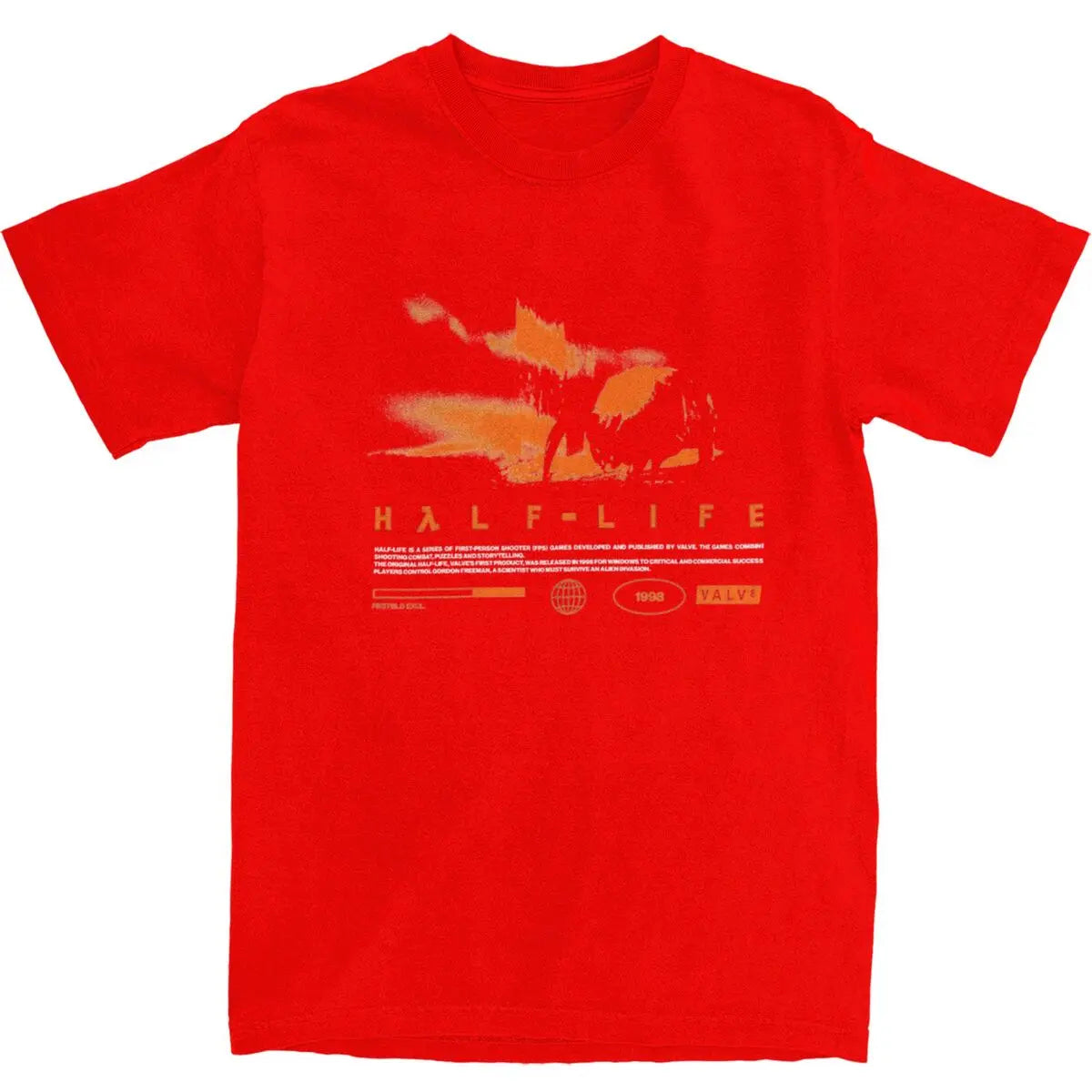 Men T Shirt Videogames HALFS LIFES Red